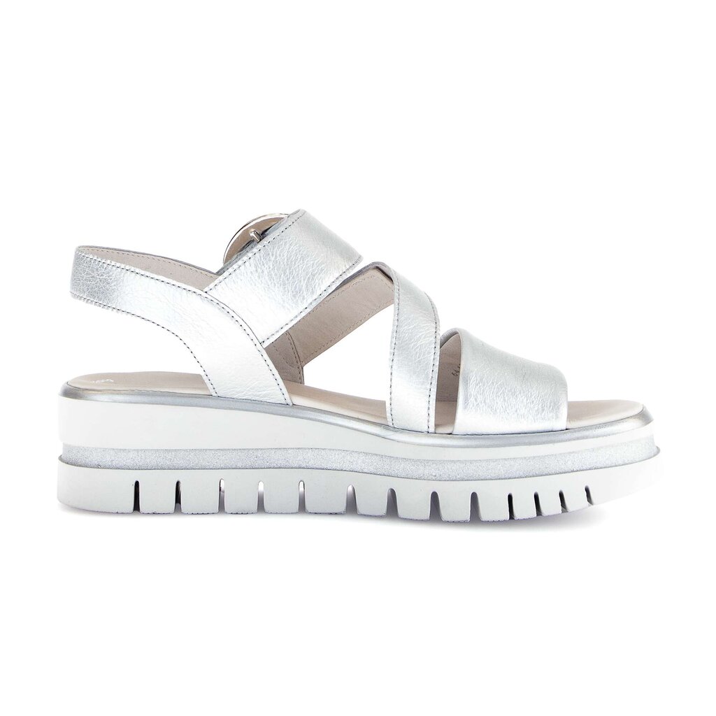 Sandale met plateauzool zilver