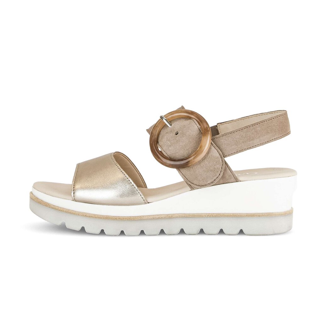 Sandale met plateauzool beige