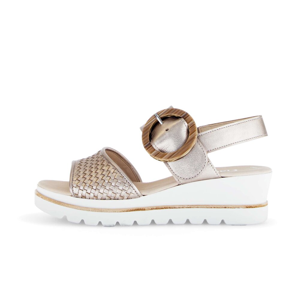 Sandale met plateauzool goud
