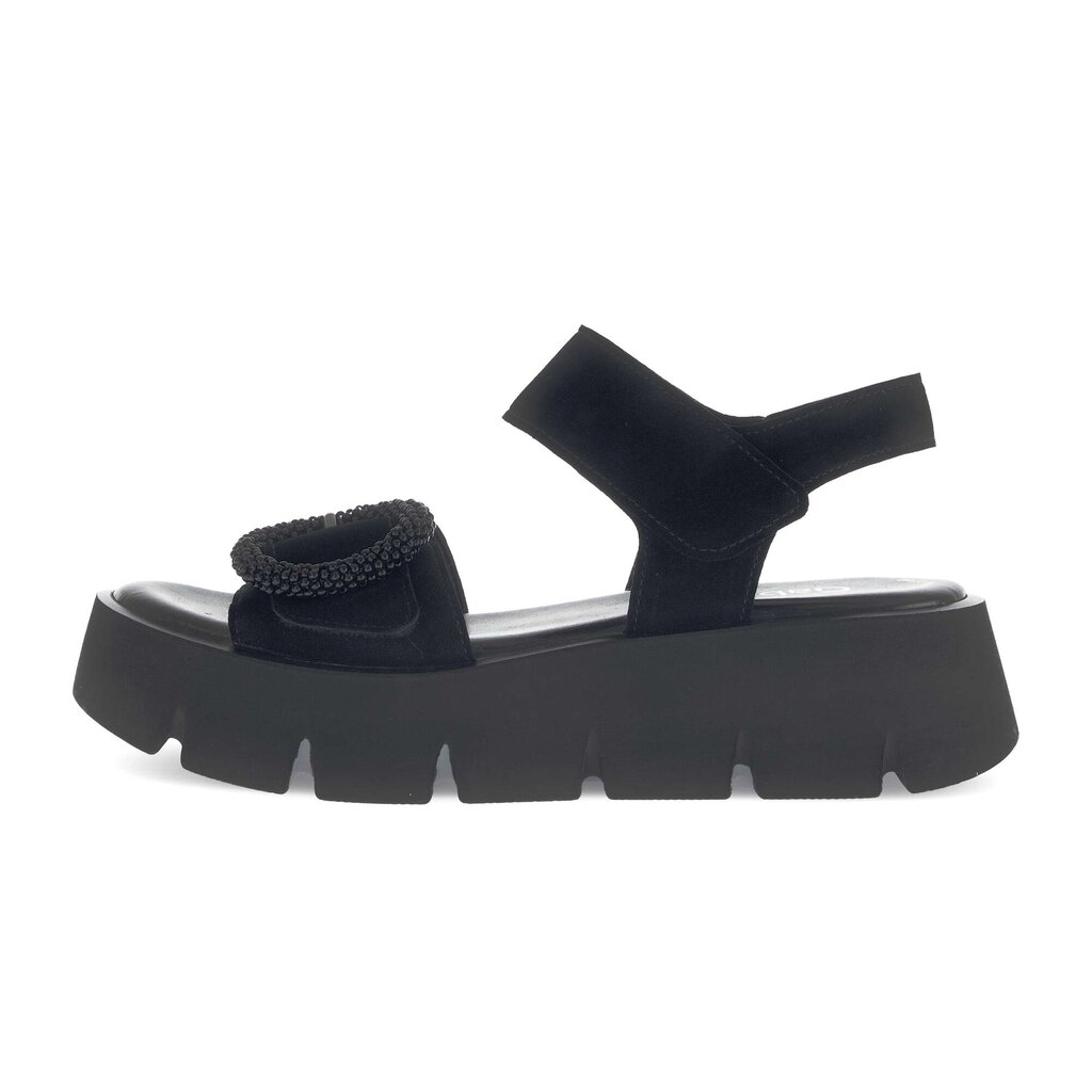 Sandale met plateauzool zwart