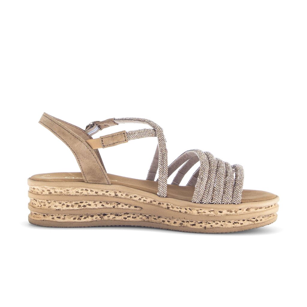 Sandale met plateauzool goud