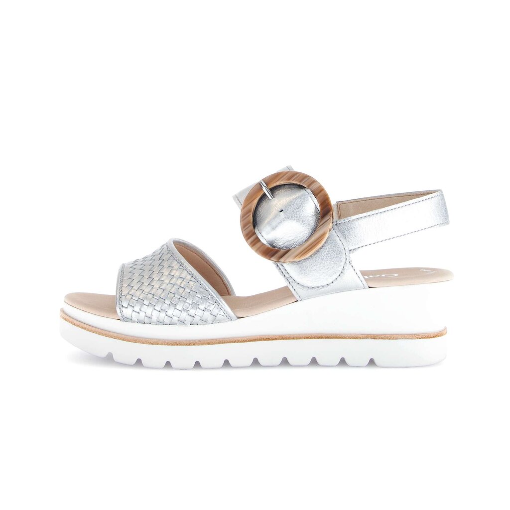 Sandale met plateauzool zilver