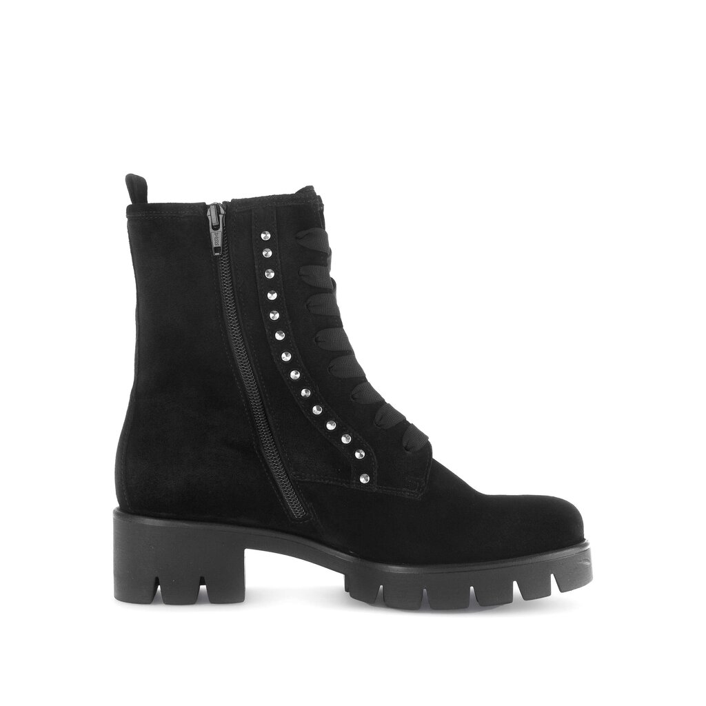 Enkellaarsjes met veter zwart