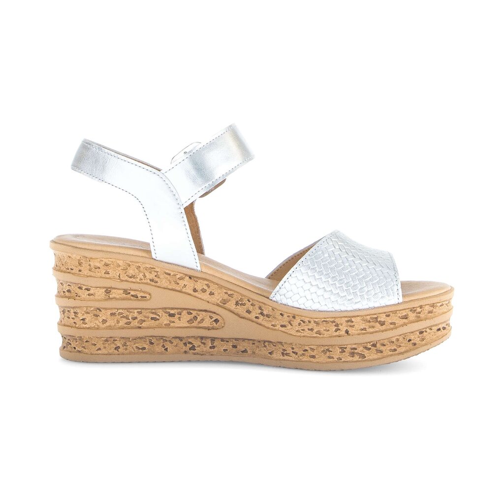 Sandaleno met sleehak zilver