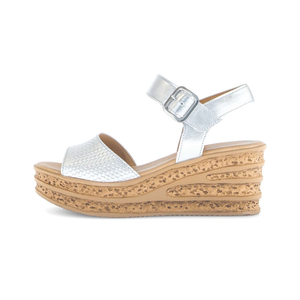 Sandaleno met sleehak zilver