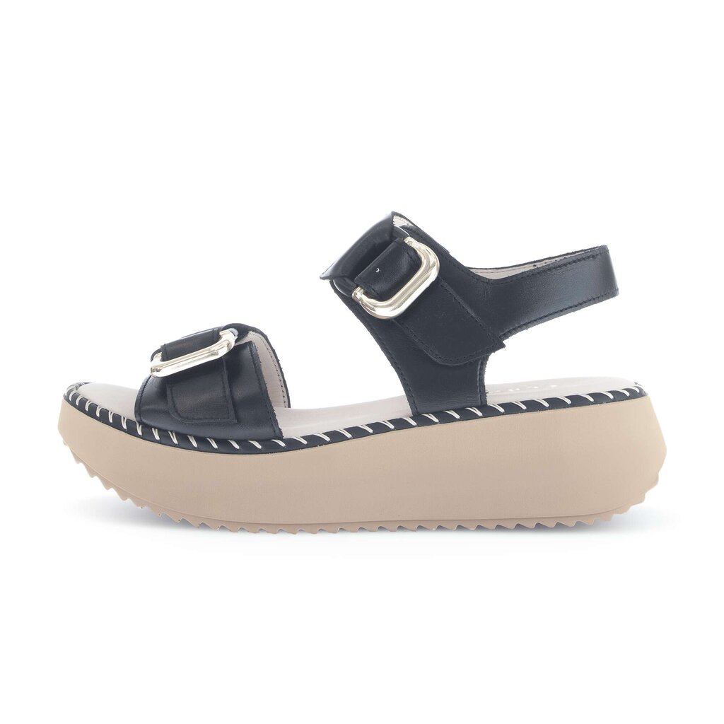 Sandale met plateauzool zwart