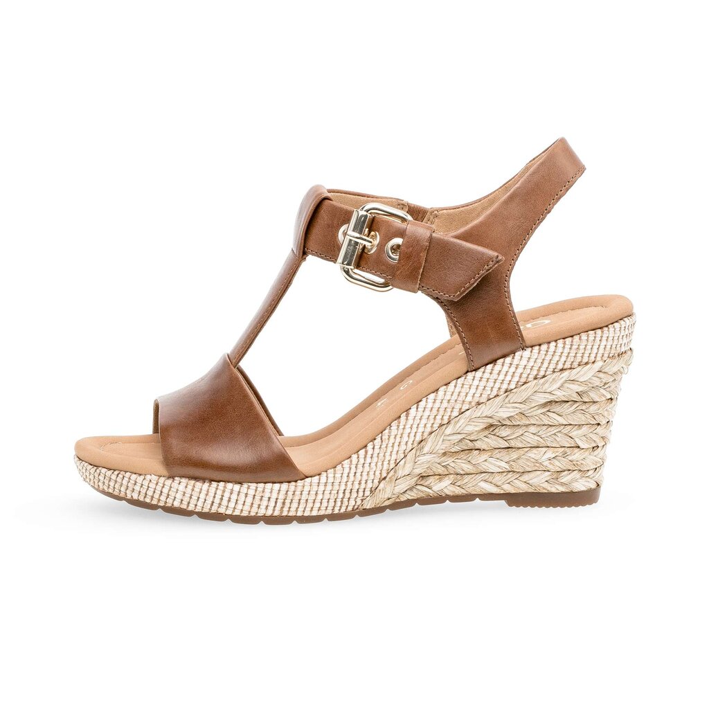 Sandaleno met sleehak bruin