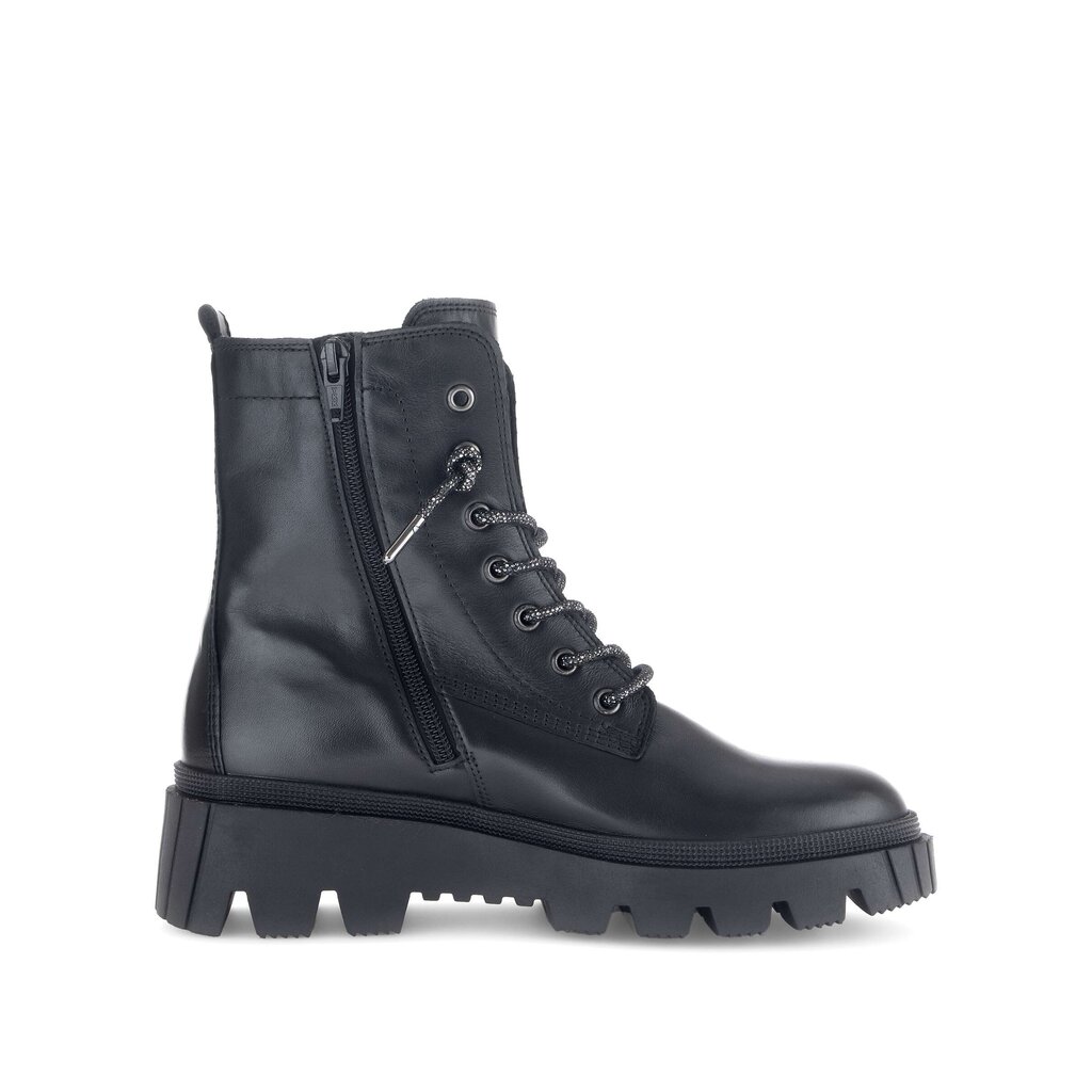 Enkellaarsjes met veter zwart