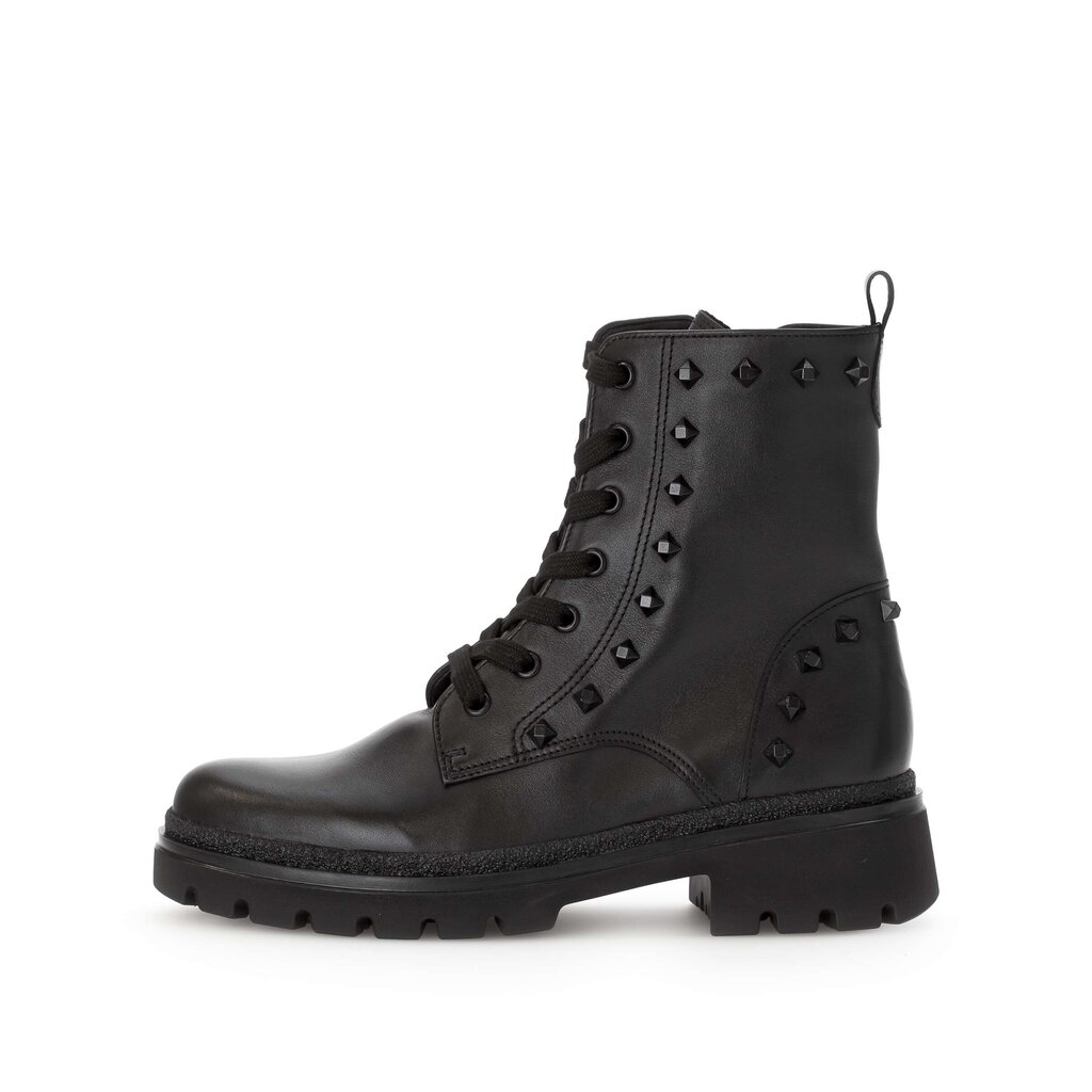 Enkellaarsjes met veter zwart