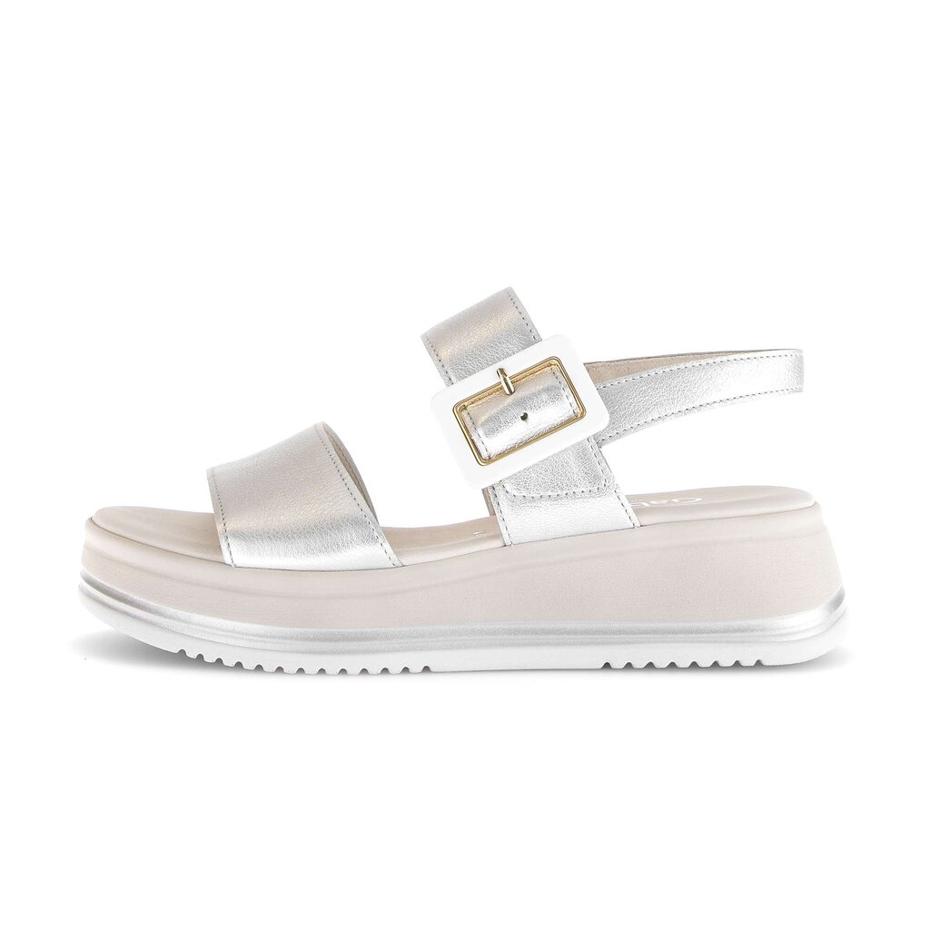 Sandale met plateauzool zilver