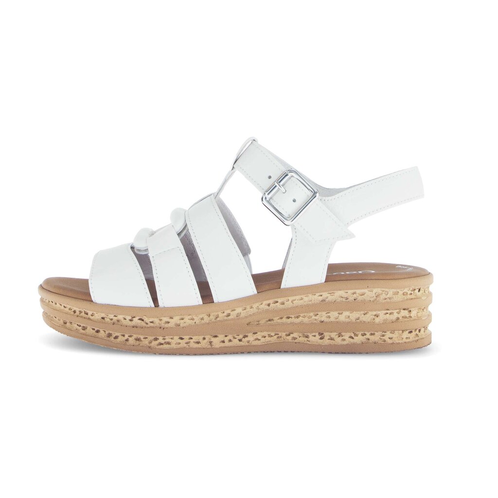 Sandale met plateauzool crème