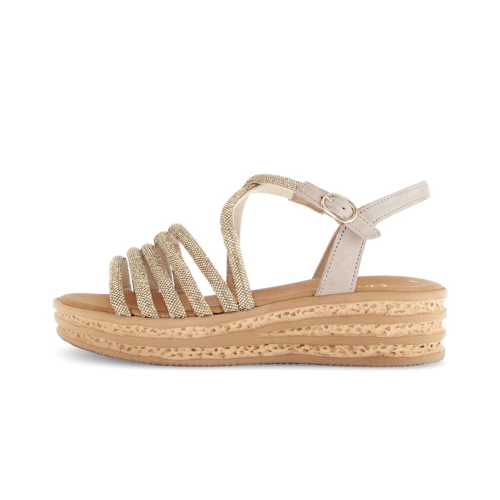 Sandale met plateauzool goud