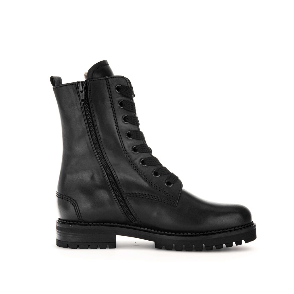 Enkellaarsjes met veter zwart