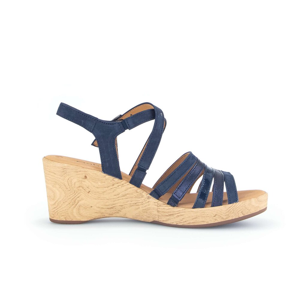 Sandaleno met sleehak blauw