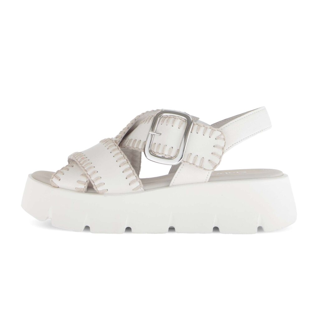 Sandale met plateauzool crème