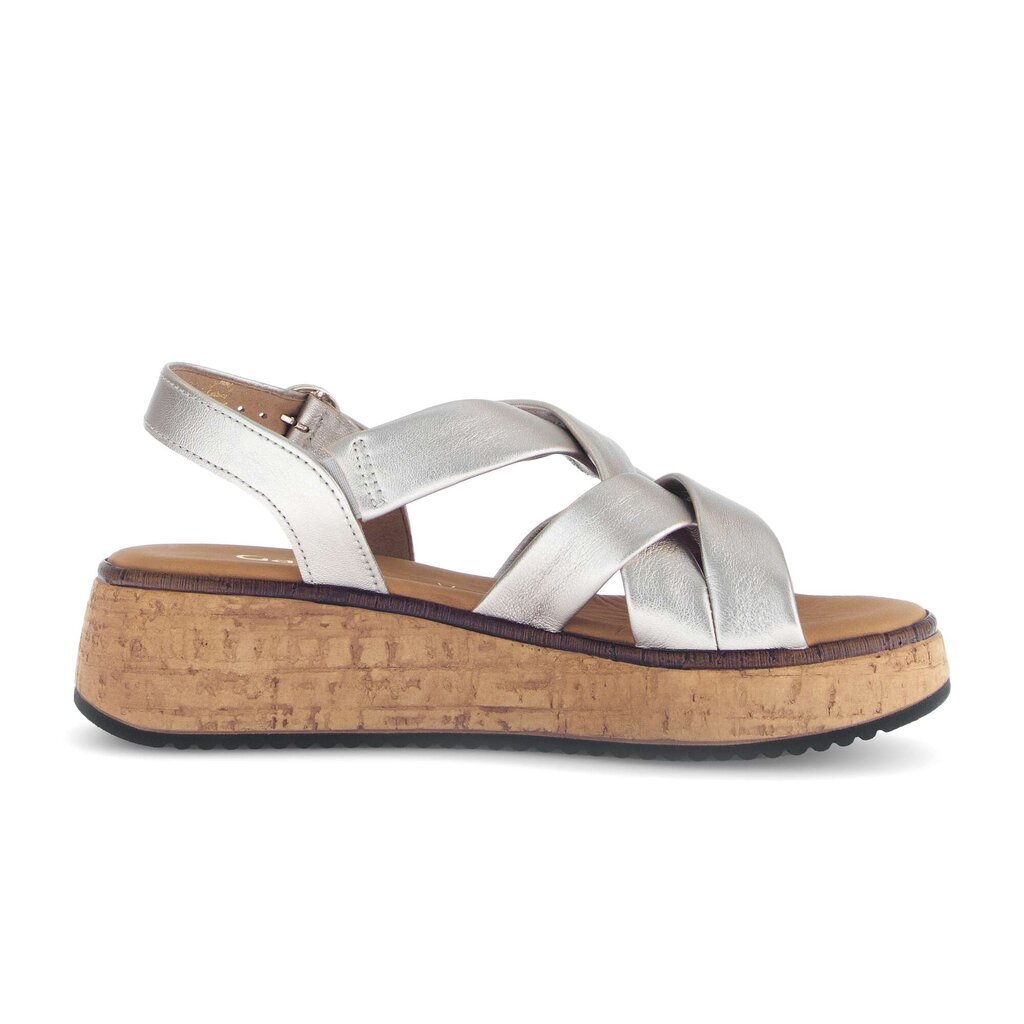 Sandale met plateauzool goud