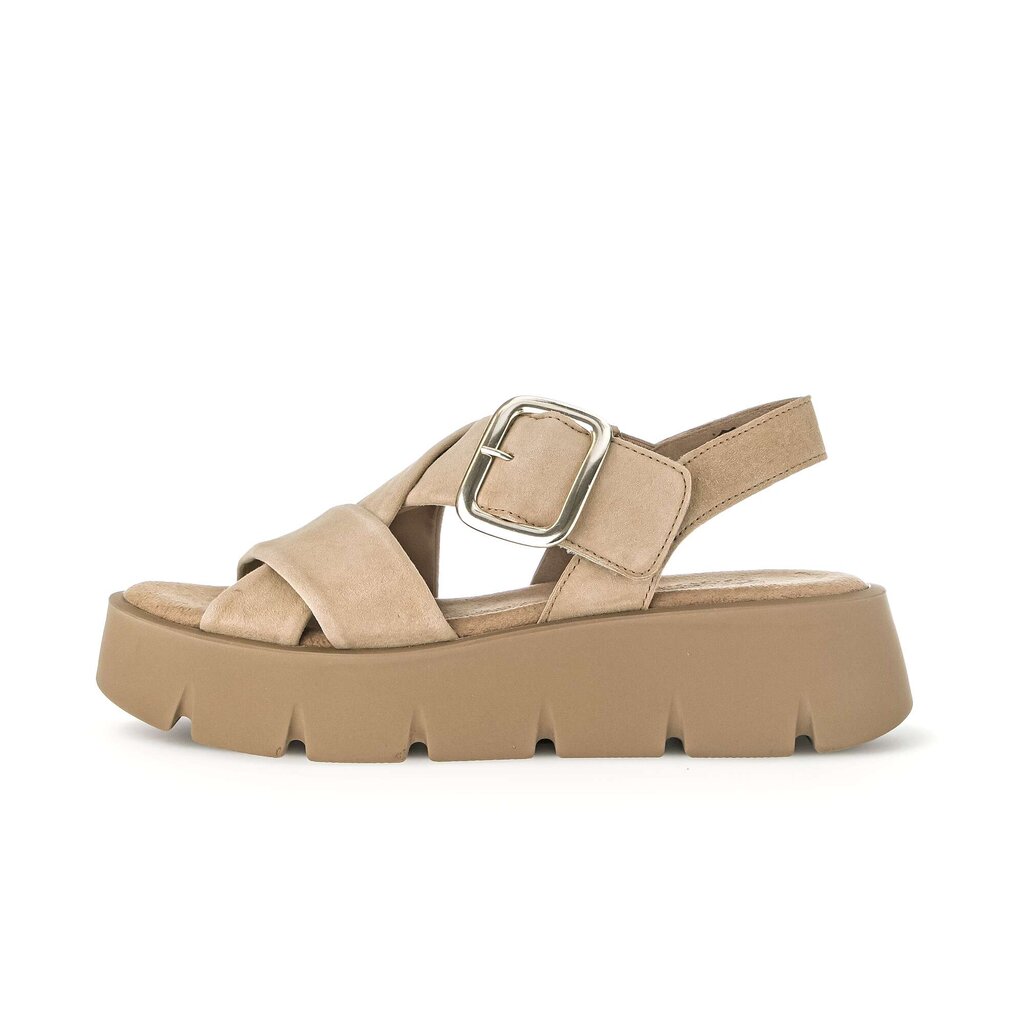 Sandale met plateauzool beige