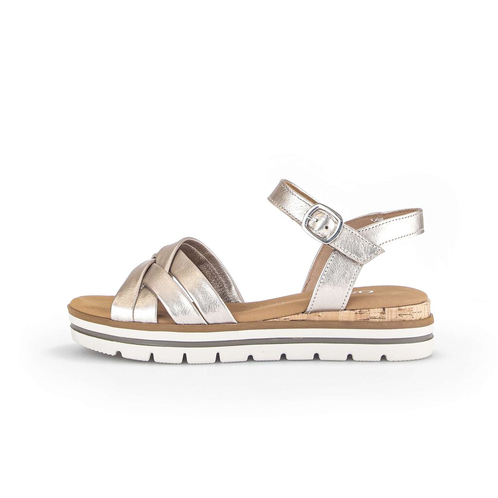 Sandaleno met sleehak goud