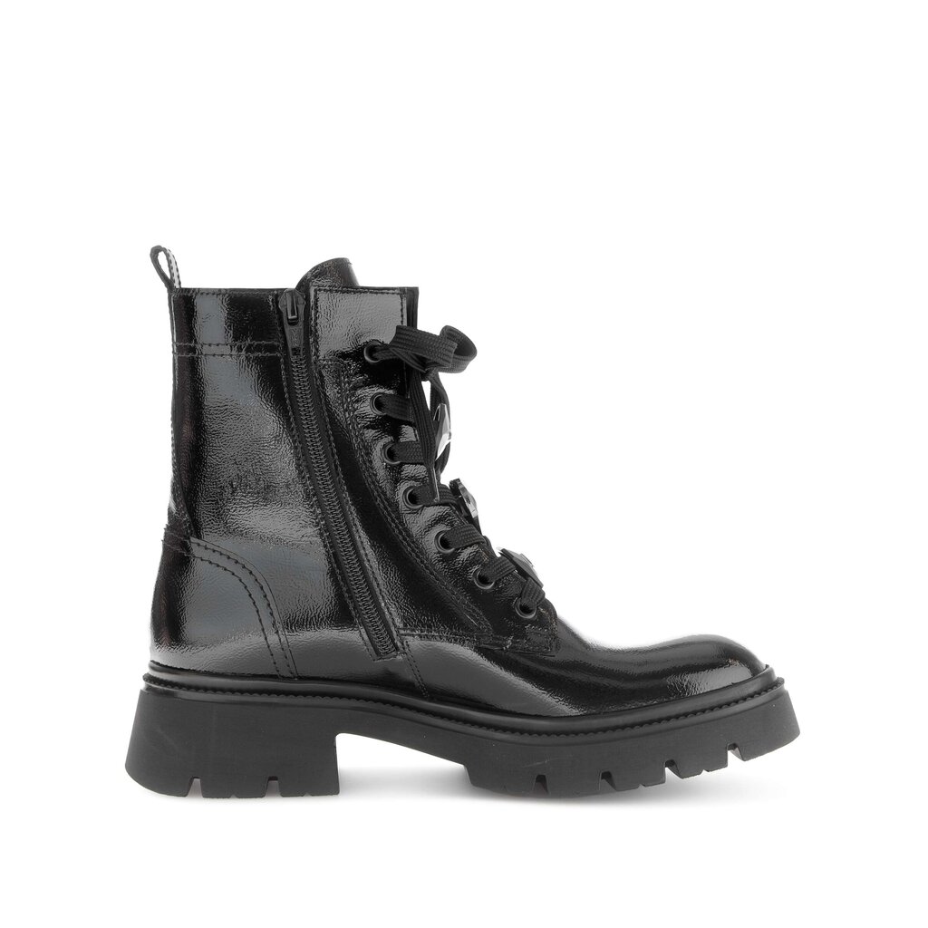 Enkellaarsjes met veter zwart