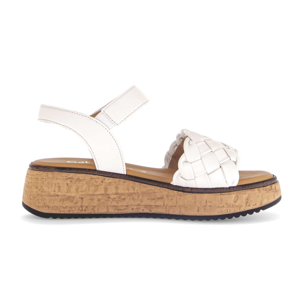 Sandale met plateauzool crème