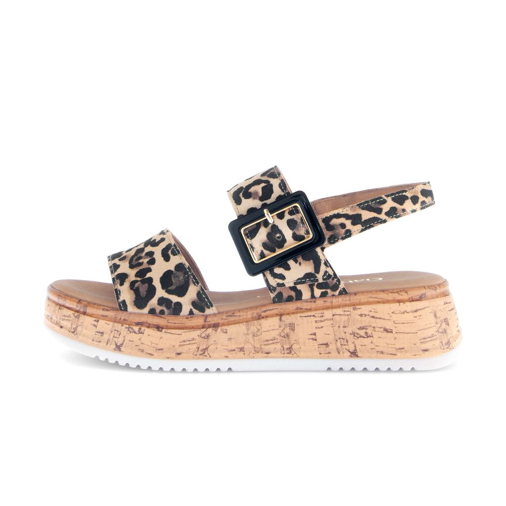 Sandale met plateauzool beige