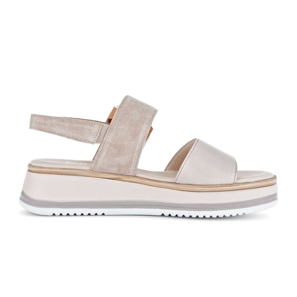 Sandale met plateauzool beige