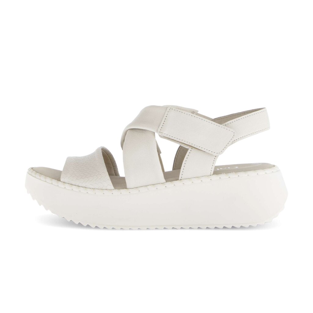 Sandale met plateauzool beige