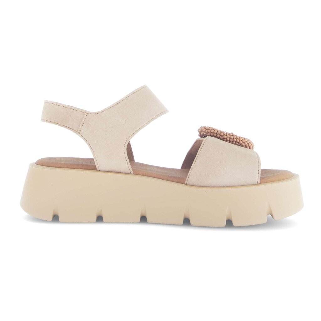 Sandale met plateauzool beige