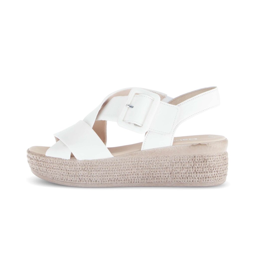 Sandale met plateauzool crème