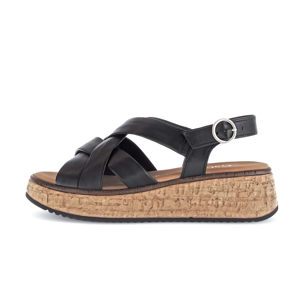 Sandale met plateauzool zwart