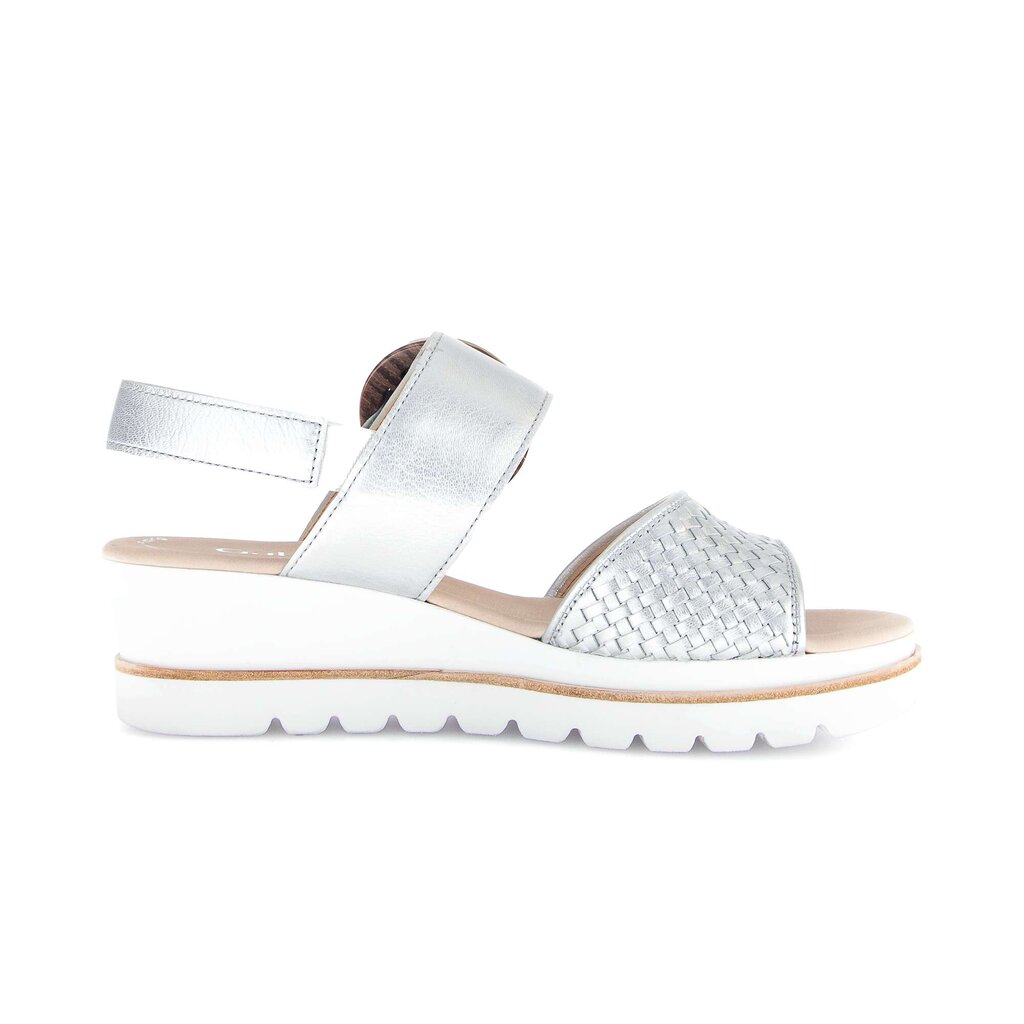 Sandale met plateauzool zilver