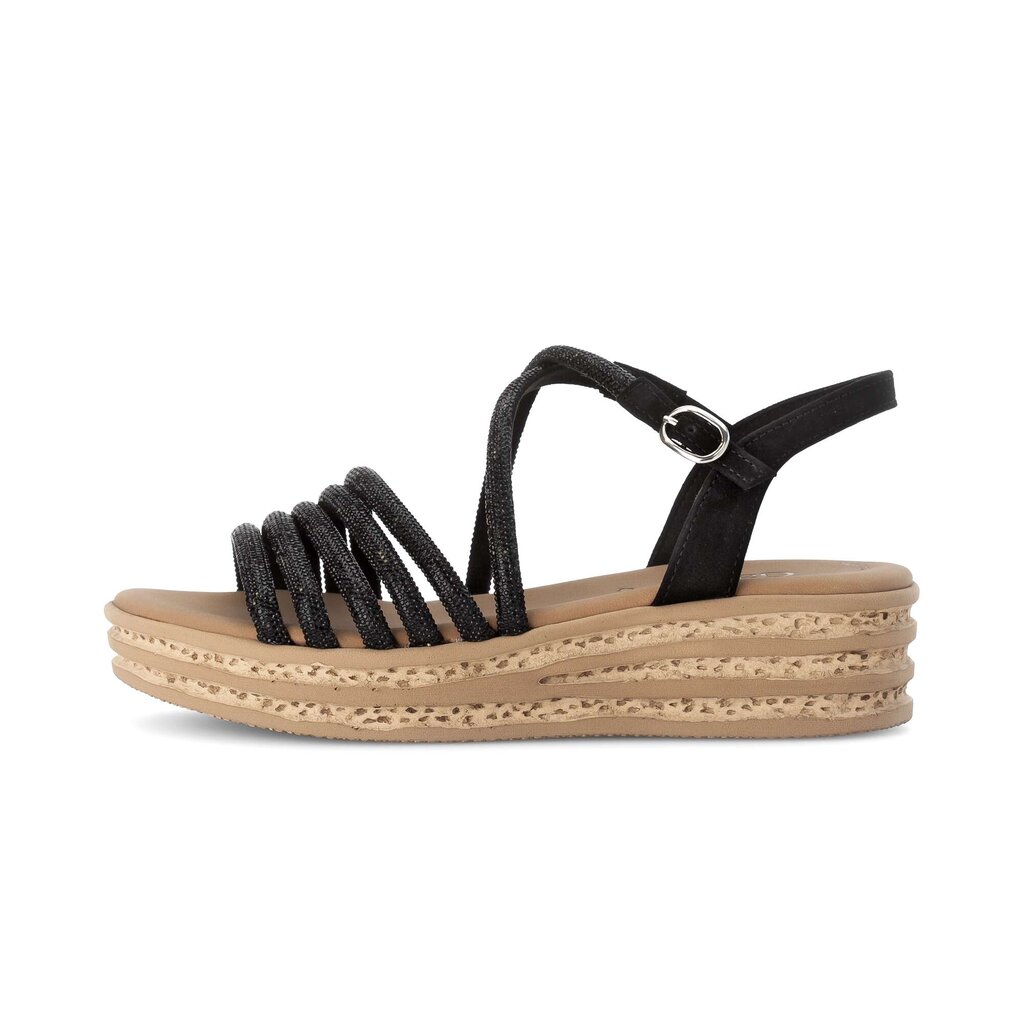 Sandale met plateauzool zwart