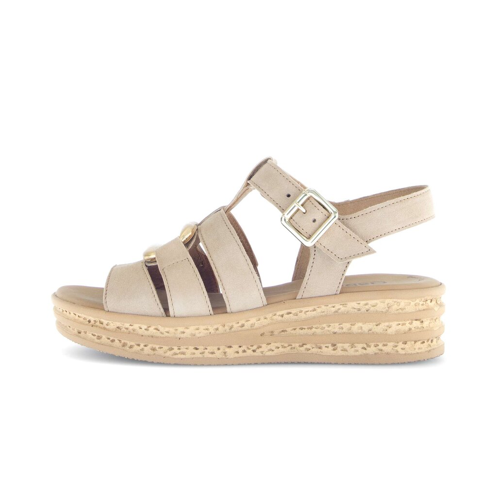 Sandale met plateauzool beige