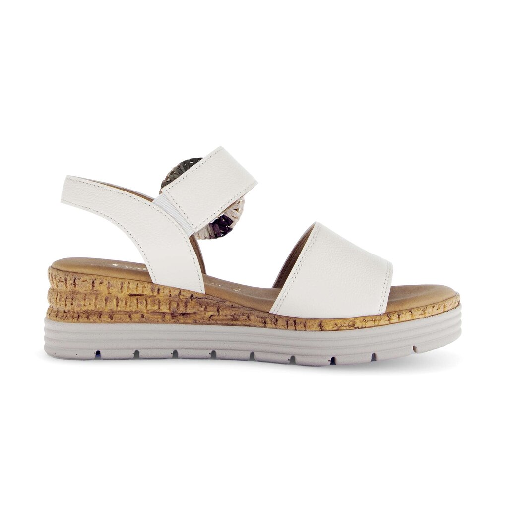 Sandal met riempjes crème