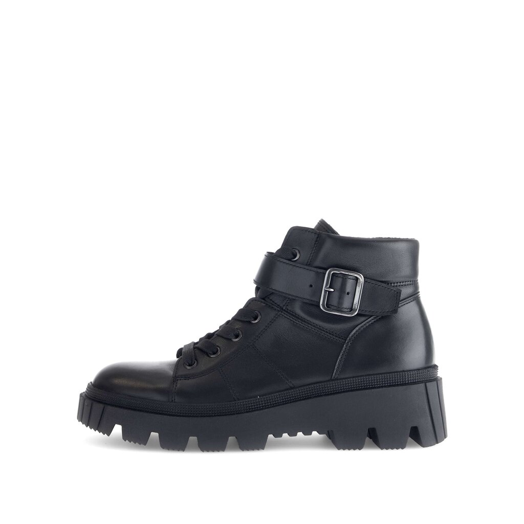 Enkellaarsjes met veter zwart