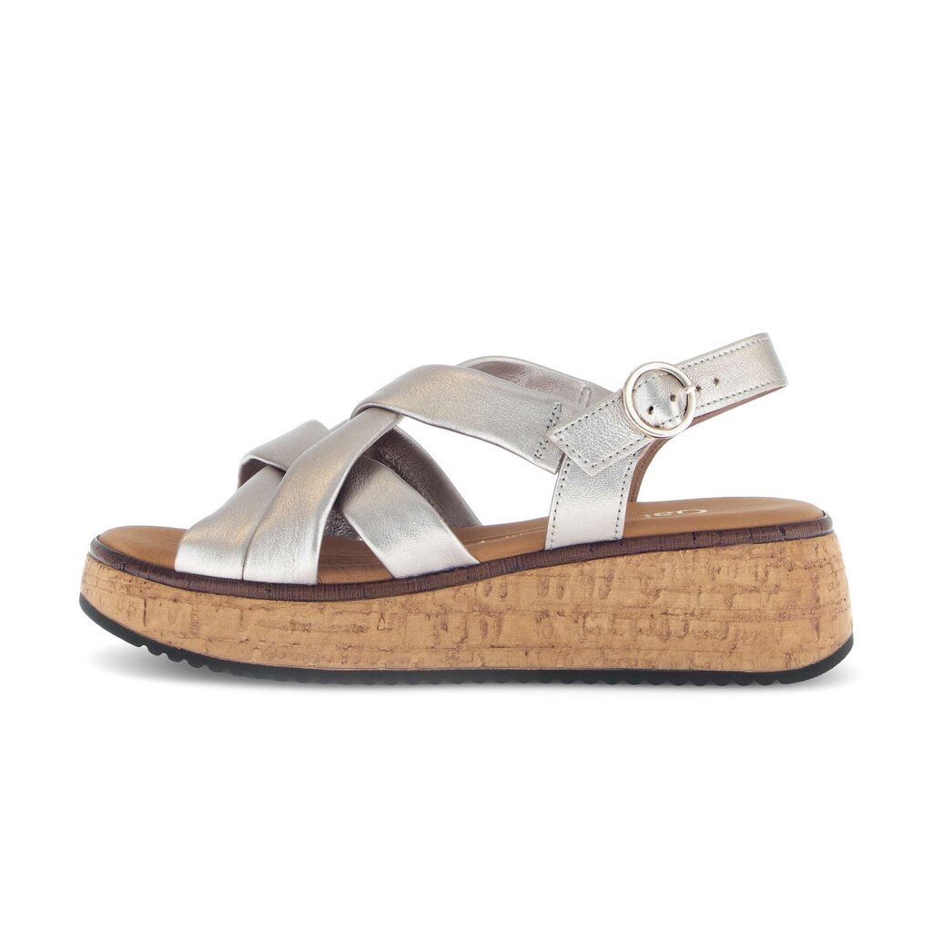 Sandale met plateauzool goud