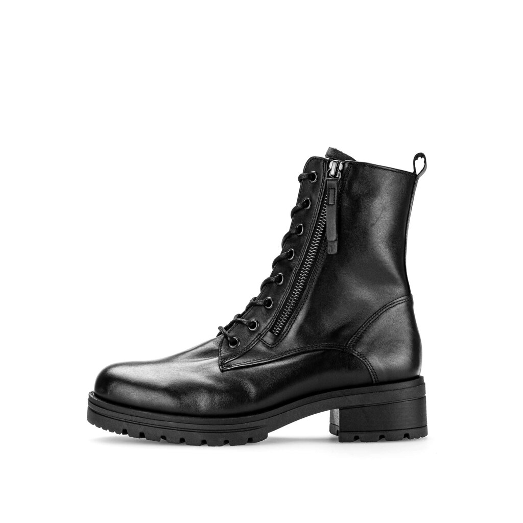 Enkellaarsjes met veter zwart