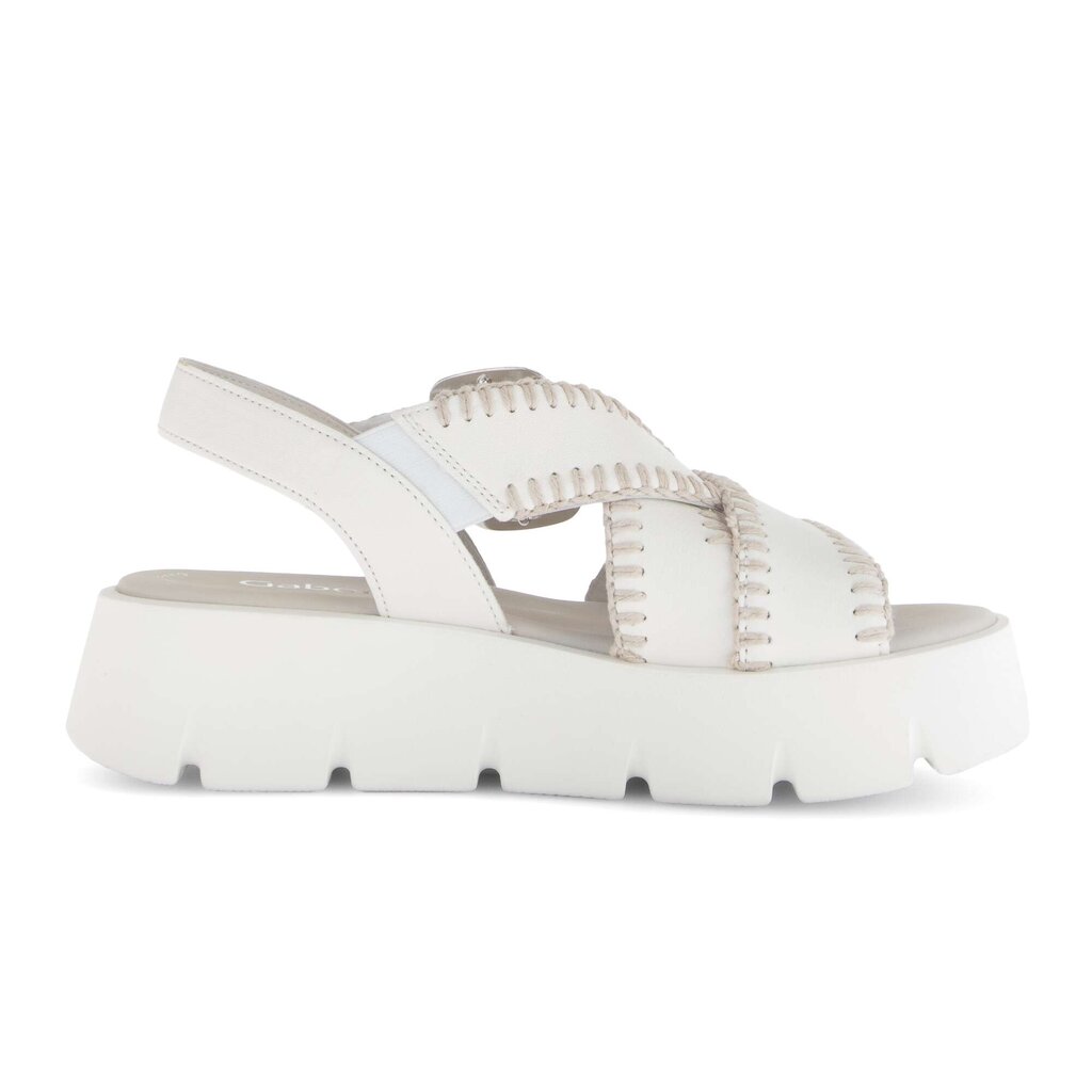 Sandale met plateauzool crème