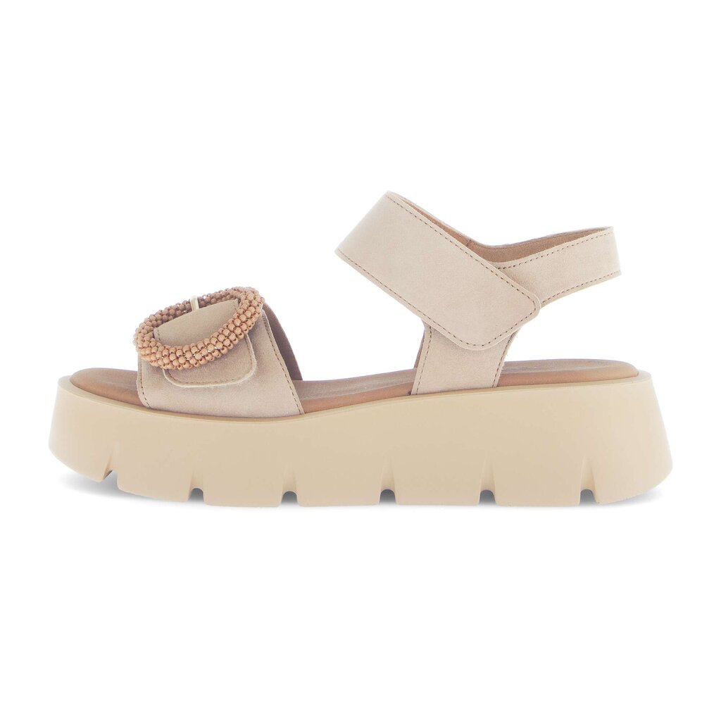 Sandale met plateauzool beige