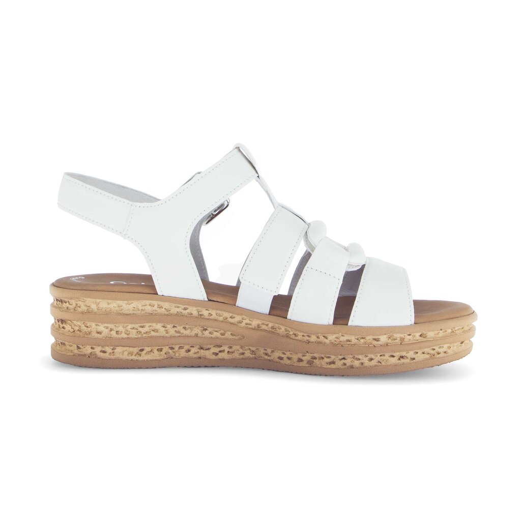 Sandale met plateauzool crème