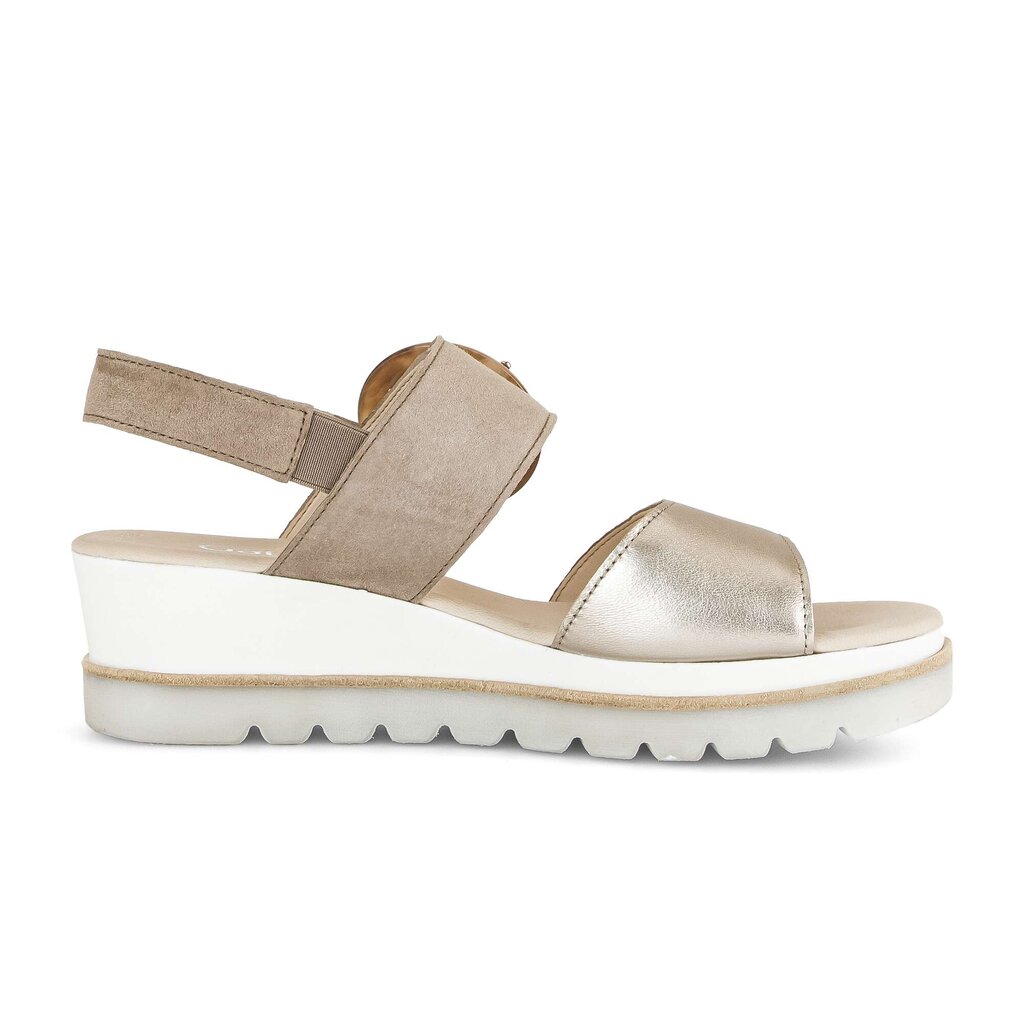 Sandale met plateauzool beige