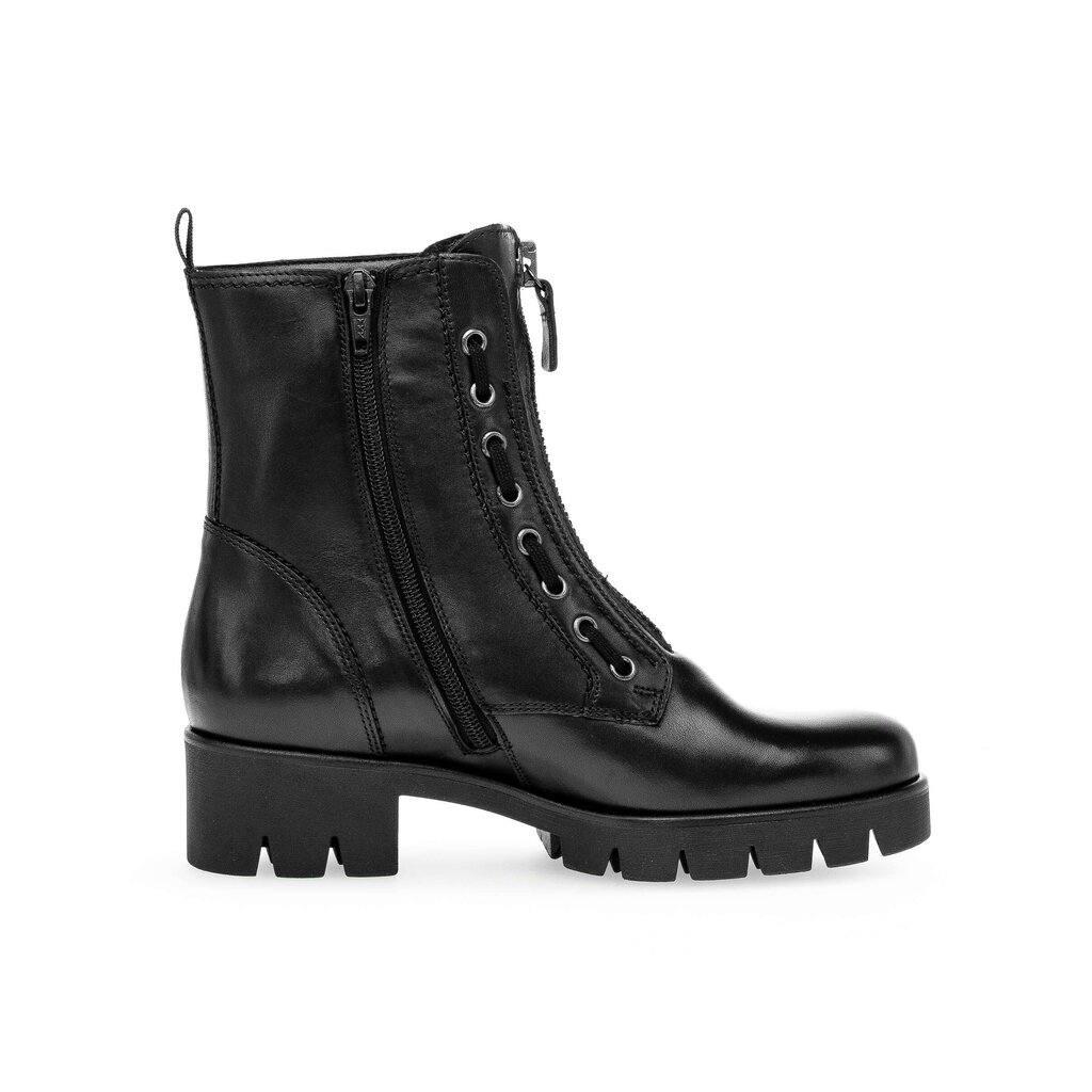 Enkellaarsjes met veter zwart