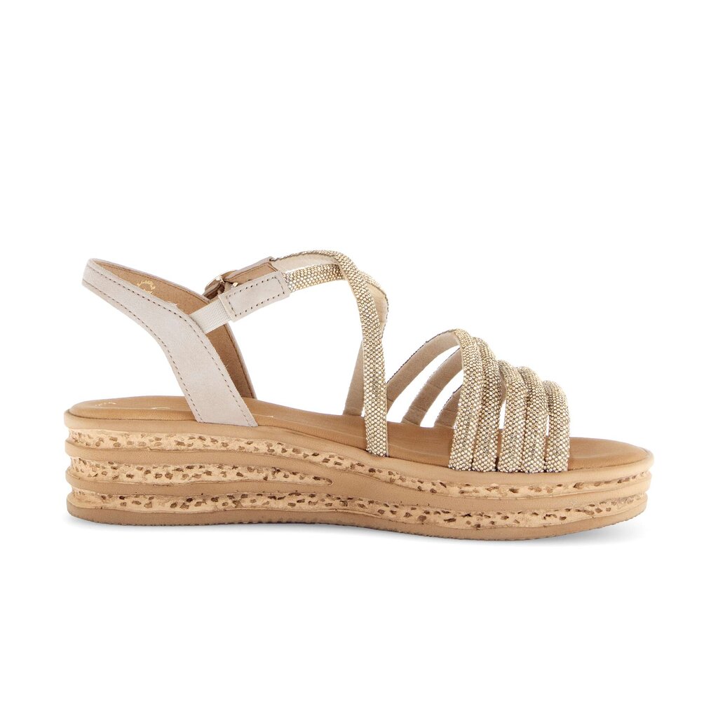 Sandale met plateauzool goud