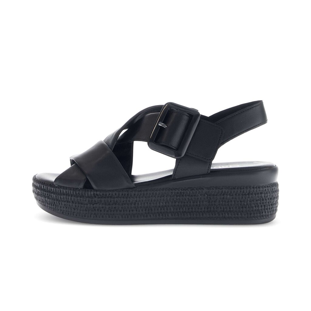 Sandale met plateauzool zwart