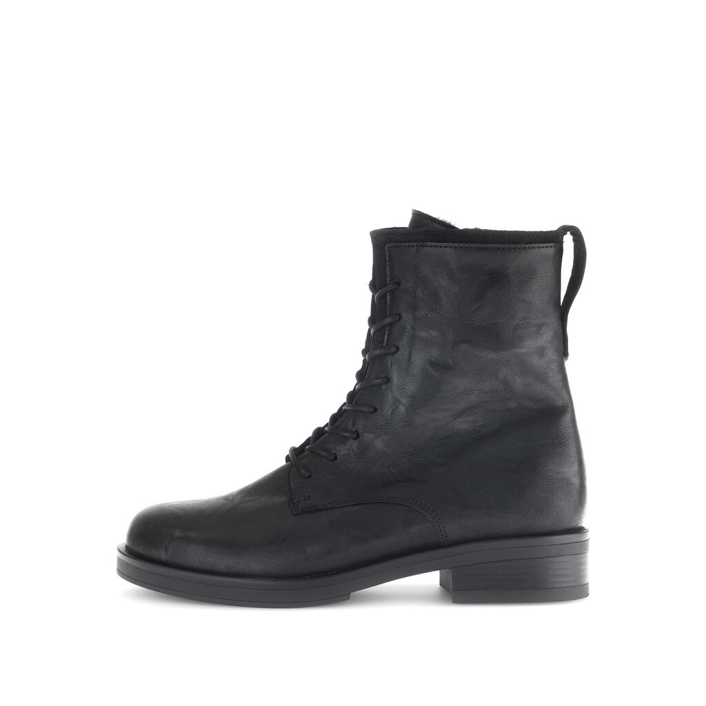 Enkellaarsjes met veter zwart