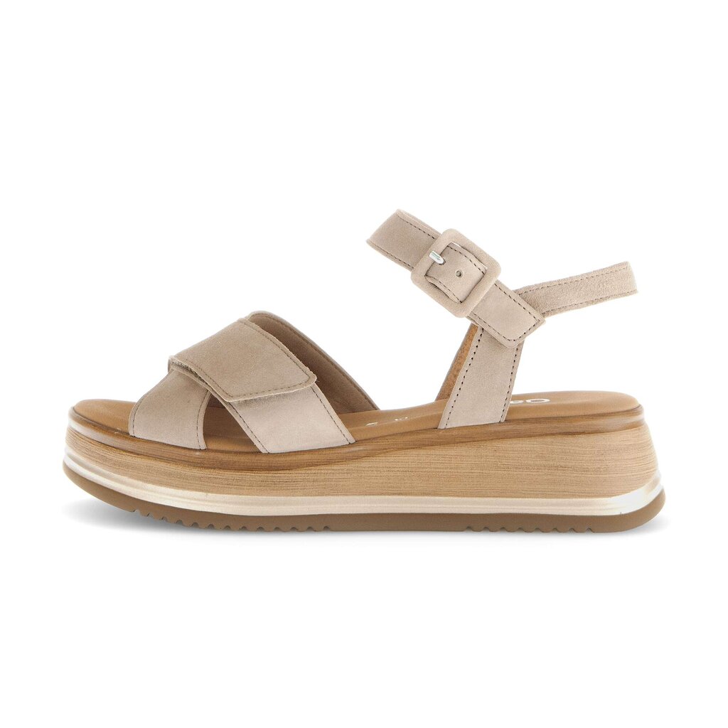 Sandale met plateauzool beige