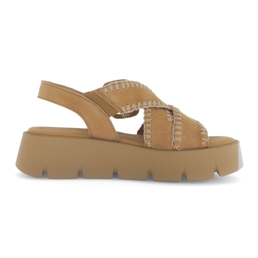 Sandale met plateauzool bruin