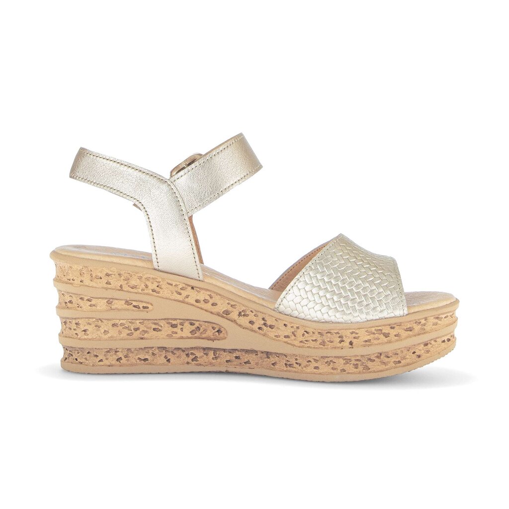 Sandaleno met sleehak goud