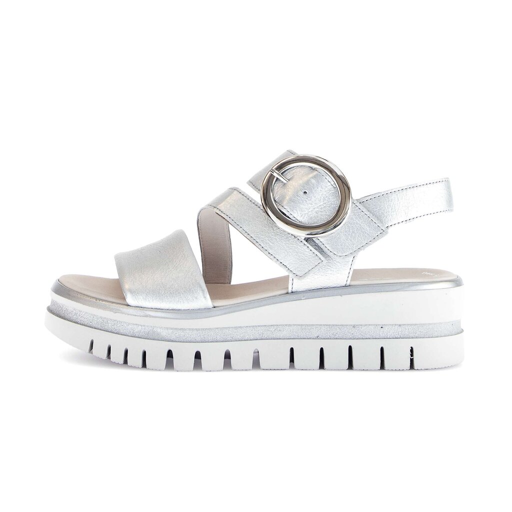 Sandale met plateauzool zilver