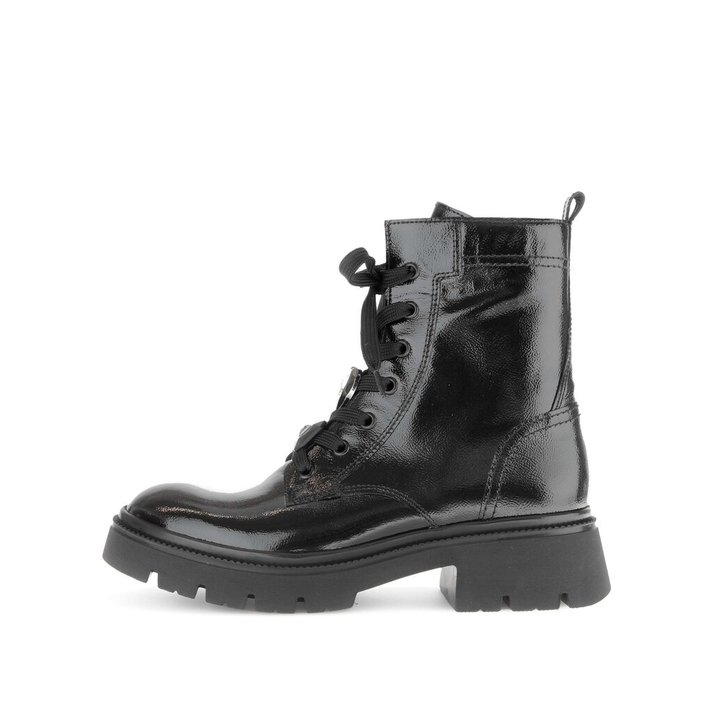 Enkellaarsjes met veter zwart